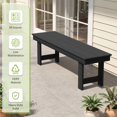 thumbnail image 5 of SERWALL Outdoor Bench Set of 2, HDPE Backless Patio Bench, Weather-Resistant Garden Bench for Porch, Yard & Backyard, Black, 5 of 10