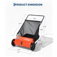 thumbnail image 2 of GIMMYFIVE 26-Inch Heavy Duty Push Lawn Sweeper, 7 Cu. ft. Leaf & Grass Collector, 4 Brushes, Steel, 2 of 7