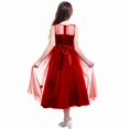 thumbnail image 5 of IDOPIP Little Big Girls Tulle Retro Vintage Dresses Flower Lace Pageant Party Wedding Floor Length Dance Evening Gown 7-8 Years Red, 5 of 7