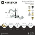 thumbnail image 4 of Kingston Brass KS1258BEX Essex Double-Handle 3-Hole Wall Mount Bathroom Faucet in Brushed Nickel, 4 of 5