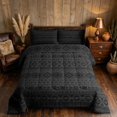 thumbnail image 2 of Manfei Bohemian Aztec Queen Comforter Set,Exotic Style Comforter Sets Queen, Gray Black, Black Reversible 3pcs, 1 Comforter and 2 Pillowcases, 2 of 6