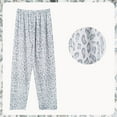 thumbnail image 4 of ManxiVoo Summer Short Sleeve Pajama Set 3 Piece with Lapel Top and Pants Plus Size Home Wear M Size Blue, 4 of 4
