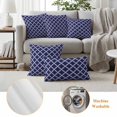thumbnail image 6 of Pack of 2 Outdoor Pillow Covers 18x18 Inch Waterproof Quatrefoil Moroccan Pattern Throw Pillow Covers,Decorative Couch Pillow Shams Protectors Geometric Blue Morocco Patio Pillowcases Cushion Covers, 6 of 8