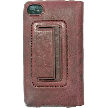 LIMITED LUXURY DARK PINK LEATHER FOLIO BOOK CASE STAND FOR APPLE iPHONE 4S 4