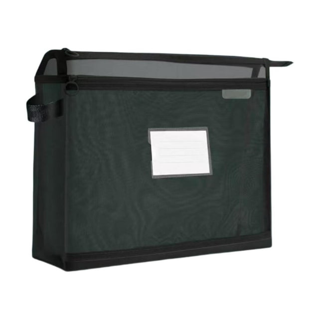 Bolso de papel de papel de archivo Mesh Bolso de papel bolsillo portátil portátil de doble capa de la cremallera Bolsera de papel para formularios