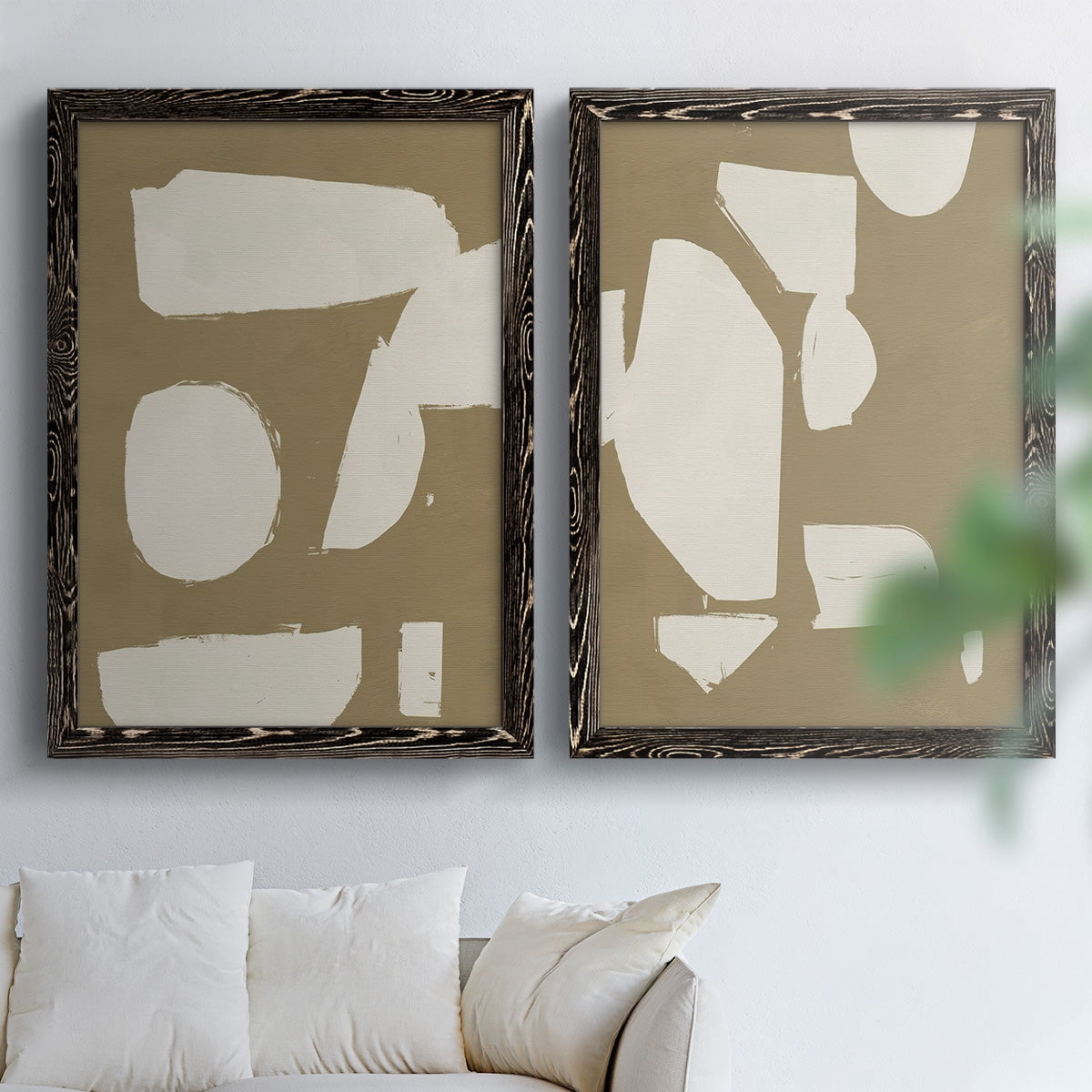 Chunky Abstract I - Premium Framed Canvas 2 Piece Set - Ready to Hang