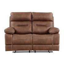 Steve Silver Rudger Miscrosuede Reclining Loveseat, Brown