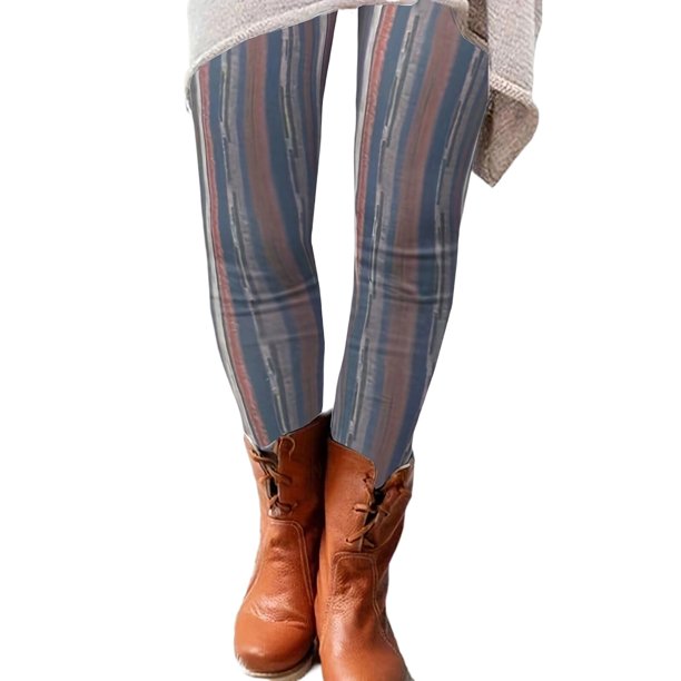 Gibobby Leggings Translúcido Mujer Leggings elásticos para mujer, mallas ajustadas estampadas a la moda informal para otoño e invierno, pantalones entrenamiento para mujer(Azul, M)