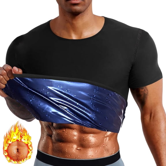 WanKang Sauna Suit for Men Sweat Shirt Workout Sports Fitness Compression T-Shirt Body Shaper