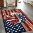 thumbnail image 3 of U.S. Flag Eagle Feather Washable Area Rug 4 x 6 ft Independence Day Red Wood Striped Vintage, Soft Non Slip Rugs Stain Repellent Indoor Felt Carpet for Living Dining Room Bedroom Home Office, 3 of 9