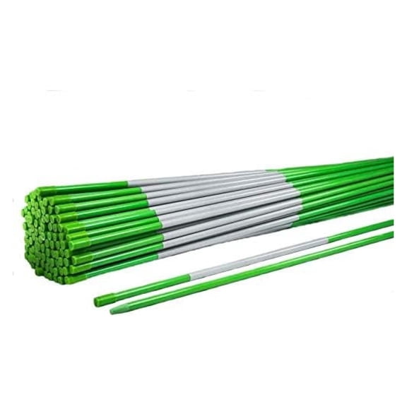 5ft Green Pro Snow Stakes - 60" x 5/16" Driveway Markers, Pointed Tip, Hy Viz Reflective Tape, (Choose Quantity) (20)