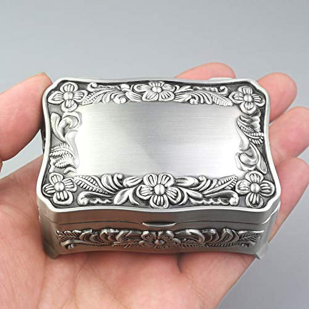 ROSIKING Embossed Metal Music Box - Plays "Once Upon A December", Hand-Wind Antique Gift