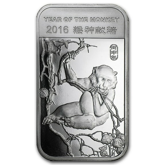 1 oz Silver Bar - APMEX (2016 Year of the Monkey)