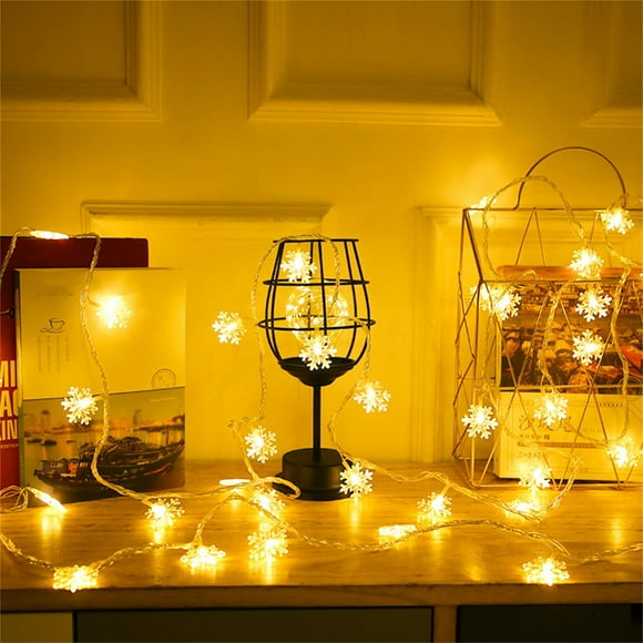 tumgatte 10M 80LED Christmas Snowflake String Lights Decorations Winter Fairyland Decor Clearance