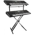 thumbnail image 2 of Double-Brace X Keyboard Stand + 2nd Detachable Tier Musical Electronic Piano Stands with Locking Straps, 2 of 8
