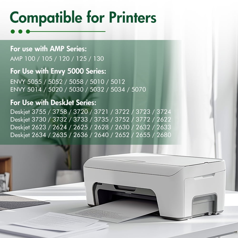 65XL 65 Ink Cartridges Compatible for 65 Ink Cartridge Ink 65 XL for Deskjet 3755 3752 3772 2622 ENVY 5052 5055 Printer Ink 65 (2 Black)