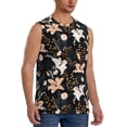 thumbnail image 2 of Fotbe Men's Lilies Flowers Print Men's Sleeveless Muscle Tank Tops Casual T-Shirts for Gym Workout Beach-XX-Large, 2 of 8