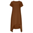 thumbnail image 7 of Fewfanhot Women Dresses Boho Maxi Sundress 2026 Summer Beach Scoop Neck Short Sleeve Loose Tank Dress, 7 of 7