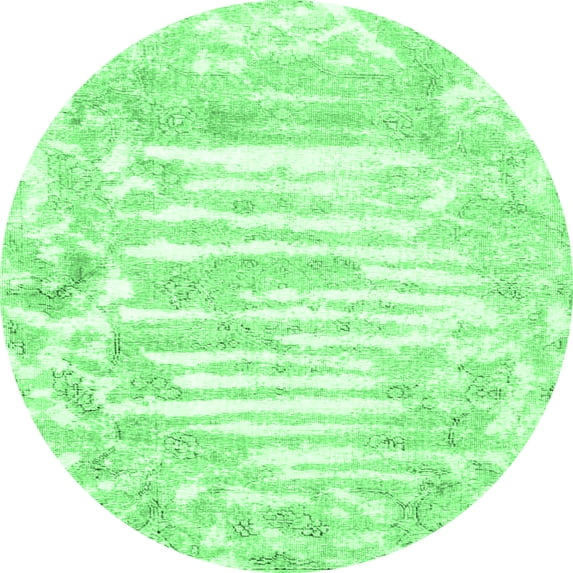 Ahgly Company Indoor Round Persian Emerald Green Traditional Area Rugs, 8' Round