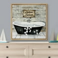 thumbnail image 2 of IDEA4WALL Framed Canvas Print Wall Art Leaking Bathtub with Bubbles Wall Decor Vintage Classic Print Retro Funny Pastel Artwork Contemporary for Bathroom - 24"x24" Natural, 2 of 5