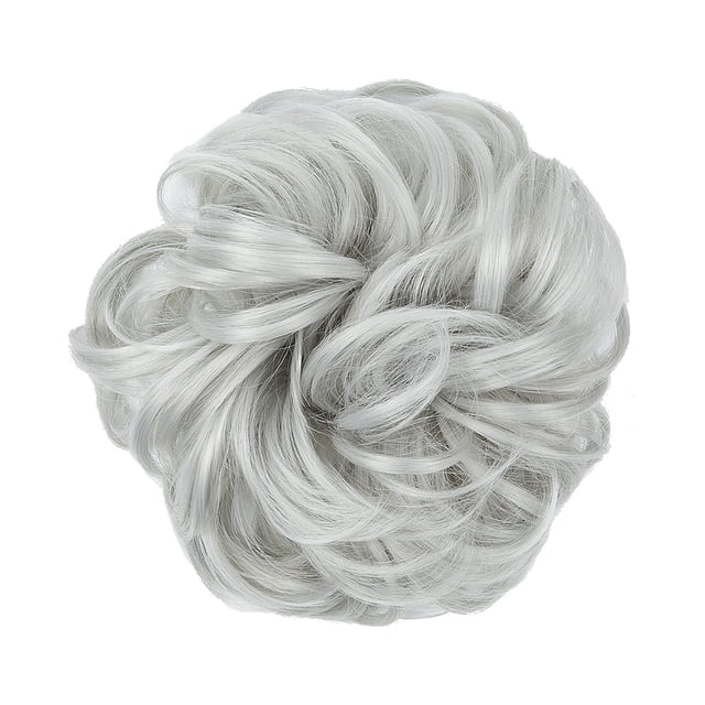 1*Perruque Bradem Offre Liquidation, Extensions de Cheveux Beignets Chignons Postiche Synthétique Queue de Cheval Chouchous pour Femmes, Perruque Blanche, Pull Toupie