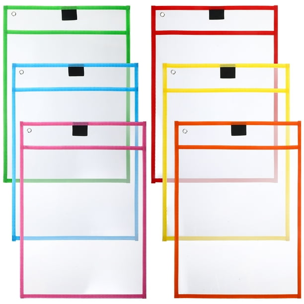 6 protectores de hojas transparentes, fundas de papel para hojas sueltas, bolsas protectoras para archivos (color aleatorio)