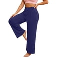 thumbnail image 3 of Asxite Womens Pajamas Pants High Waist Soft Knit Straight Wide Leg Loose Long Sleepwear, 3 of 7