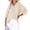 261#Beige, variant on Womens Casual Button V Neck Long Sleeve Shirts Solid Color Blouses Tops Black XL