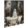 thumbnail image 2 of Cortina Ducha Lindo Dibujos Animados Fantasmas Set Halloween Lavible Baño Poliéster Tela Espeluznante para Decoraciones, 2 of 9