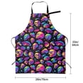 thumbnail image 5 of Picia Skull rainbow star mushroom Waterproof Apron for Unisex Adult - Adjustable Bib Apron with Pockets, Ideal for Cooking, Gardening, Painting, and Household Chores, 5 of 9