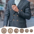 thumbnail image 4 of 48pcs 6 style 1-Hole Retro Zinc Alloy Shank Buttons Hollow Garment Decoration Antique Bronze 15~28x7.5~11.5mm Hole: 2mm 8pcs/style, 4 of 4