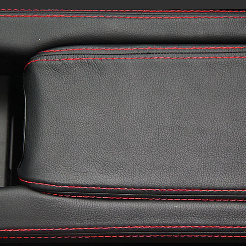 Armrest Box Cover Center For Honda Civic Pu Leather Black+Red Decoration 2016-18