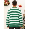 thumbnail image 3 of Unique Bargains Men's Striped Crew Neck Pullover Color Block Sweatshirts XL Green White, 3 of 6