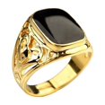 thumbnail image 2 of Unisex Alloy Ring Golden Hollow Carved Fashion Geometric Band for Men and Women Stylish Finger Ring Party Jewelry Gift for Him or Her Daily Wear, 2 of 5