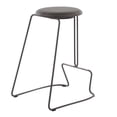 thumbnail image 4 of Finn Contemporary Counter Stool in Black Steel and Grey Faux Leather by LumiSource - Set of 2, 4 of 5