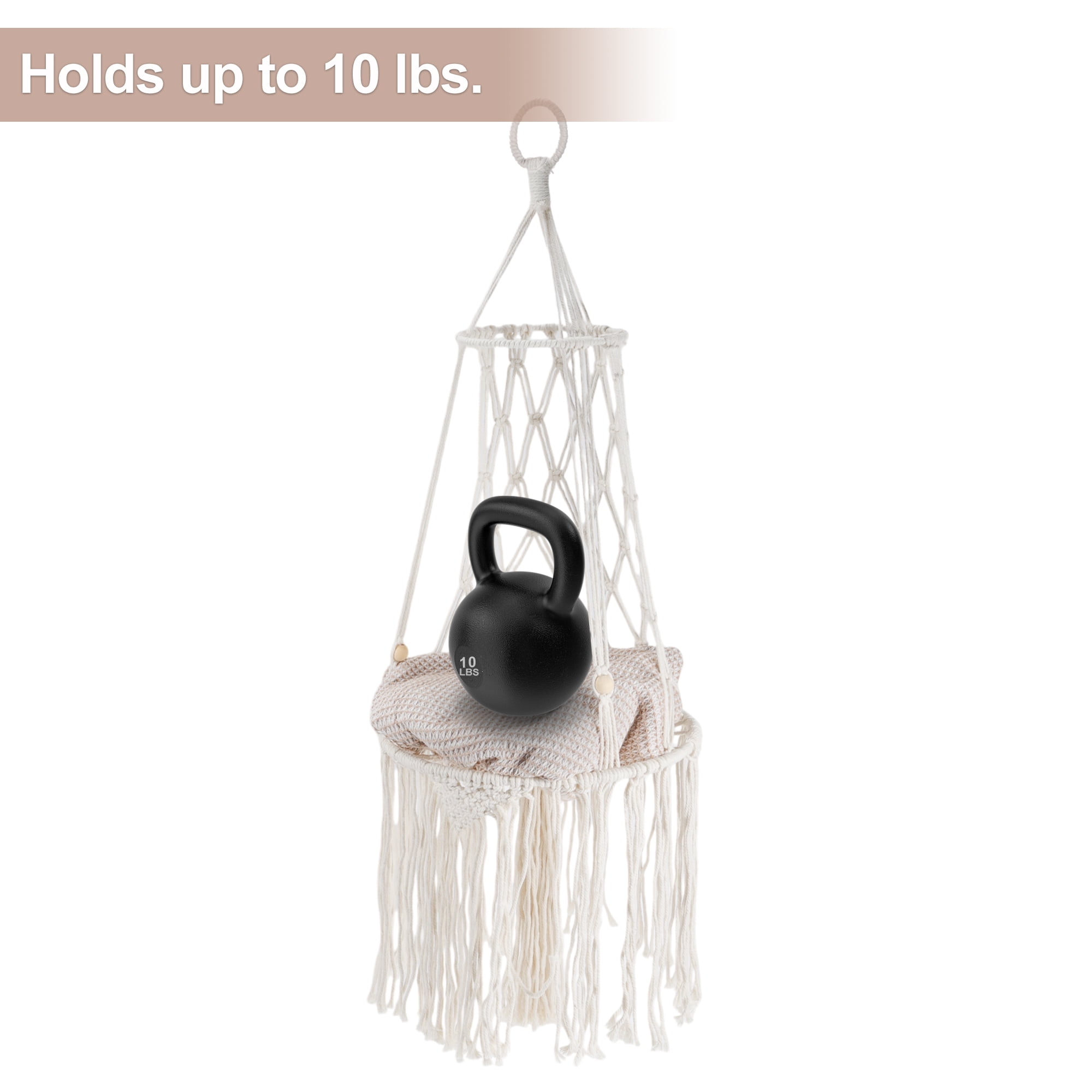 Unique Bargains Cat Window Perch Handwoven Cat Swing Cat Window Hammock Hang on Wall Bed for Sleeping and Playing Cat Perch without Cushion White 11.8 in