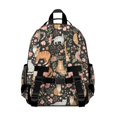 thumbnail image 3 of Cat and Rose Black Pattern Backpack for School, Cute School Bag with Adjustable Shoulder Straps and Padded Back, 15.25"x11.5"x5.25", 3 of 5