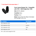 thumbnail image 2 of Front Jounce Bumper Set - Compatible with 1994 - 2002 Dodge Ram 1500 1995 1996 1997 1998 1999 2000 2001, 2 of 3