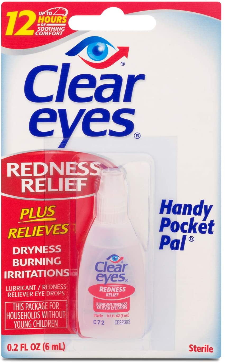 Clear Lubricant Redness Reliever Eye Drops, Handy Pocket Pal - 0.2 oz - Walmart.com