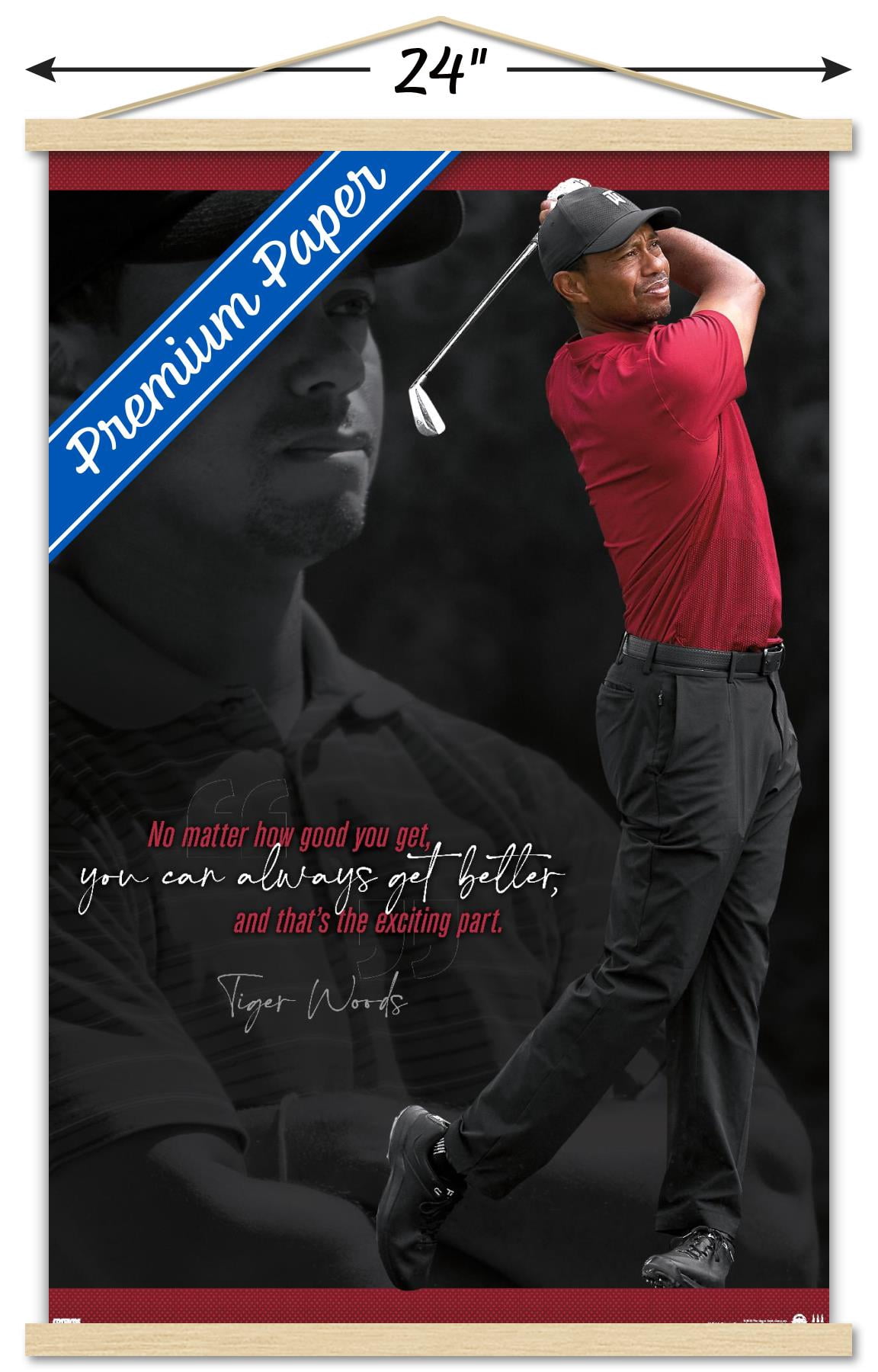 Tiger Woods - Always Get Better 24" x 40" Framed Poster, by Trends International
