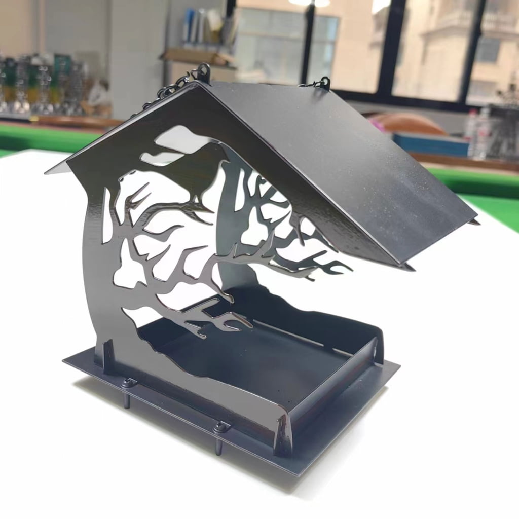 Aurgiarme Bird Feeders Birdwatching Large Capacity Bird Feeders Tray for Attracting Bird Iron Tray For Outdoor Garden