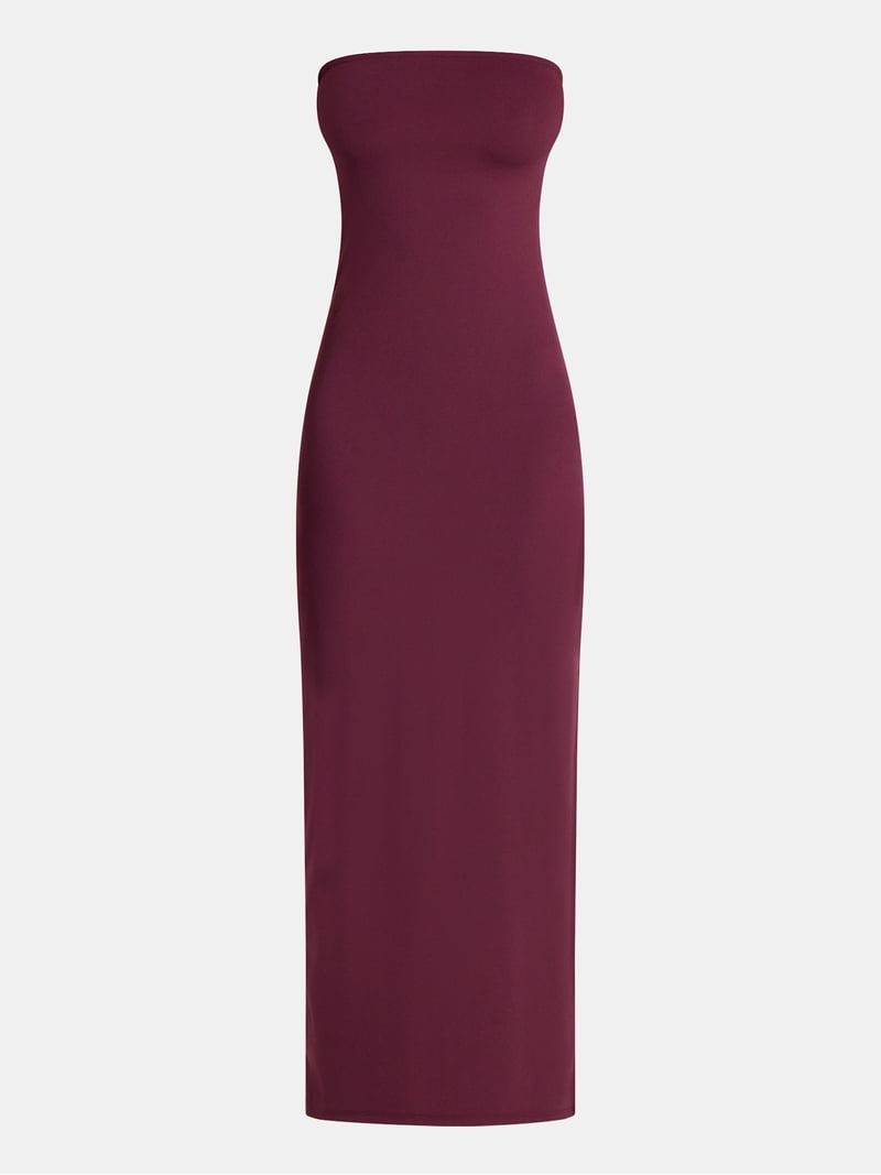 maxi dresses without slits Bright pink maxi dress without sleeves GUNTINA