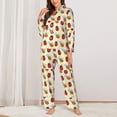 thumbnail image 2 of Disketp Ladybug And Bee Pajamas Set Long Sleeve Sleepwear Womens Button Down Nightwear Pj Sets-{designName}-X-Large, 2 of 7