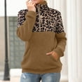 thumbnail image 2 of VISALY Womens Zip Up Hoodies Thick Sweaters Print Sweater Stitching 1/4 Zipper Collar Top Double Fleece Warm Jacket with Pockets Casual Sweaters Sweater Pullover Tunic Sweater Khaki Xxl, 2 of 8