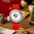 thumbnail image 6 of Blekon Christmas Tree Women Watch Crystals Studded Alloy Case Silicone Strap White Dial Santa Claus Analog Watches, 6 of 7