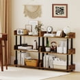 thumbnail image 4 of Costway 1 PCS 3-Tier Bookshelf with Anti-Tipping Kit, Industrial Storage Unit for Living Room Rustic Brown, 4 of 10