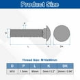 thumbnail image 2 of Uxcell 10Pack M10 x 90mm Stainless Steel Carriage Bolts Round Head Square Neck, Silver, 2 of 7