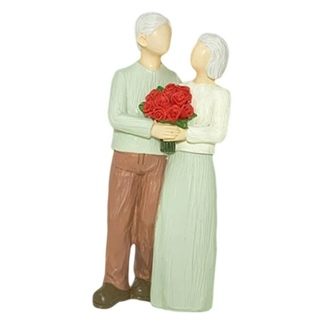 Estatua de pareja enamorada, mini figura, escultura, recuerdo, centro de mesa, decoración del hogar Vieja pareja de pie