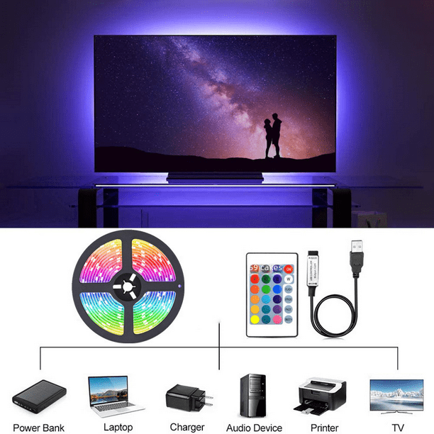 Tira de luz LED Tira de luz RGB Tira de luz de bajo voltaje de 5 V Tira de luz LED Autoadhesiva USB Tira de luz de ambiente de fondo de TV