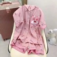 thumbnail image 5 of Conjunto de pijama de verano de dibujos animados Lotso, algodón y lino, cómodo, Kawaii, pantalones cortos de manga corta, ropa de estar por casa, juguetes de regalo, nuevo, 5 of 5